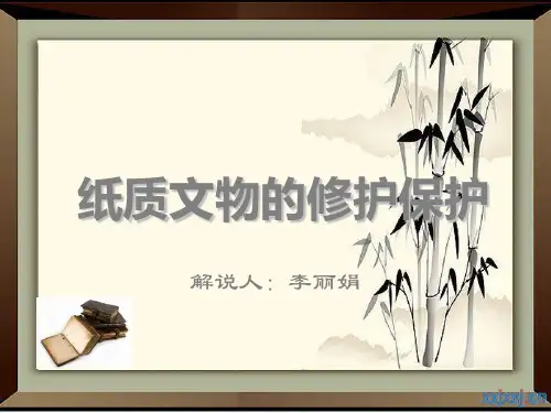 纸质文物的修护保-PPT文档资料