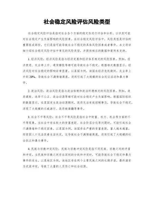 社会稳定风险评估风险类型