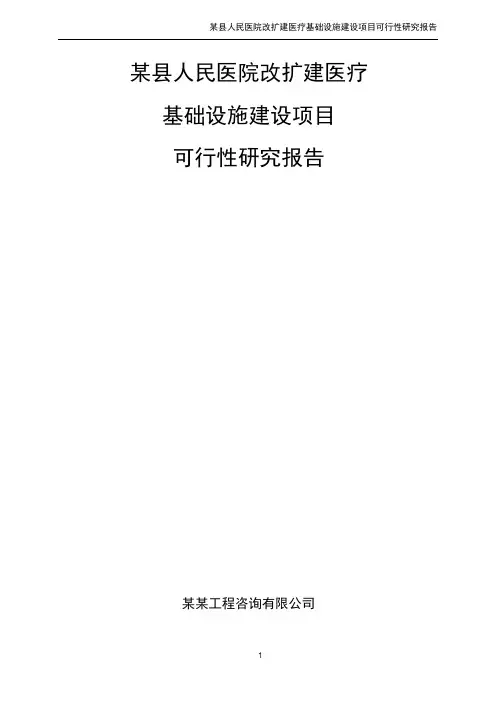 某县人民医院改扩建医疗基础设施建设项目可行性研究报告书