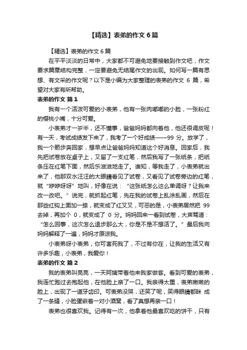 【精选】表弟的作文6篇