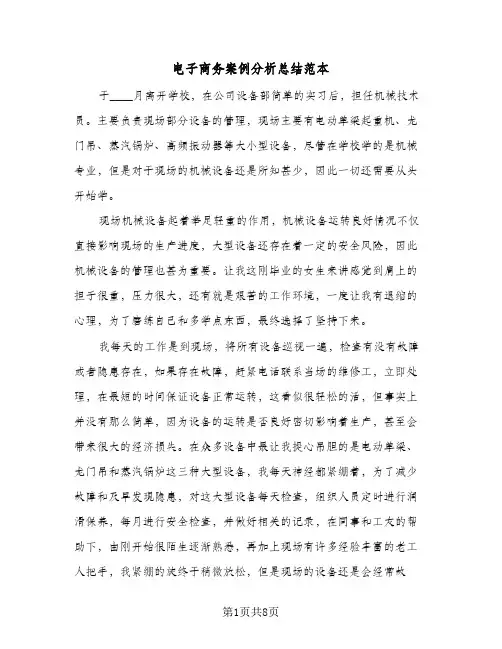 电子商务案例分析总结范本（4篇）