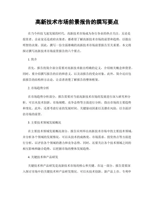 高新技术市场前景报告的撰写要点