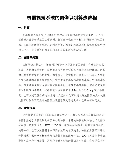 机器视觉系统的图像识别算法教程