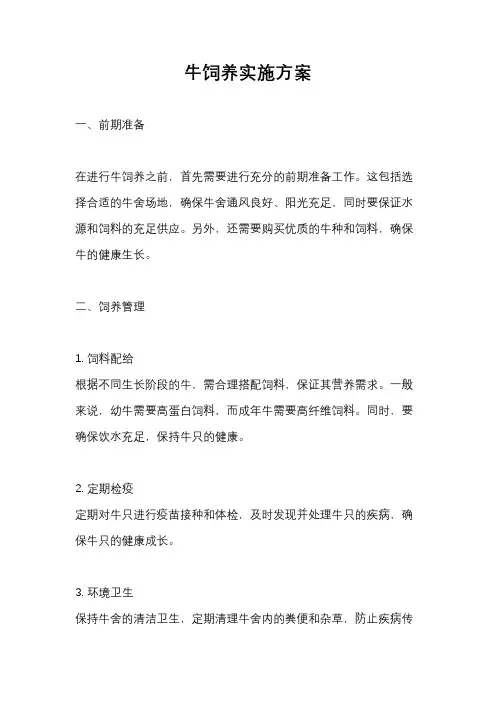 牛饲养实施方案