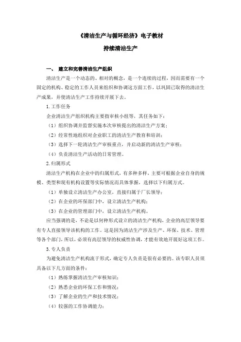 清洁生产与循环经济：持续清洁生产电子教材
