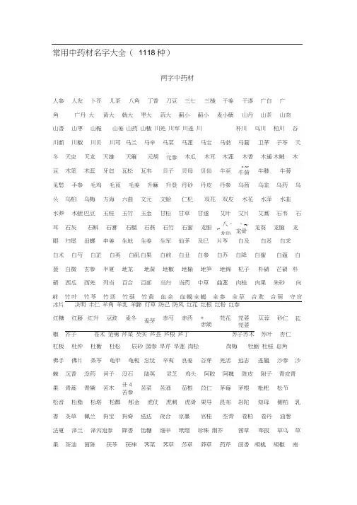 中药材名字大全.docx
