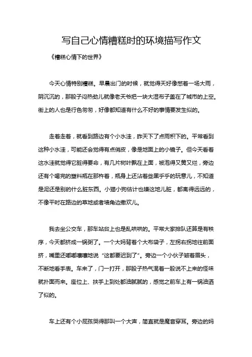 写自己心情糟糕时的环境描写作文