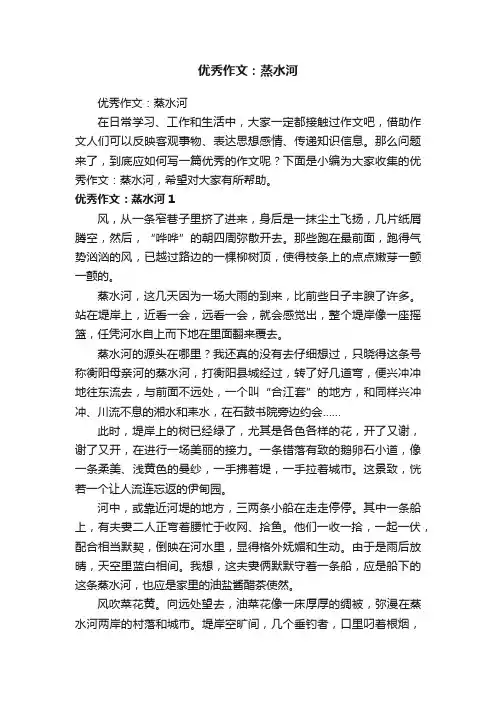 优秀作文：蒸水河