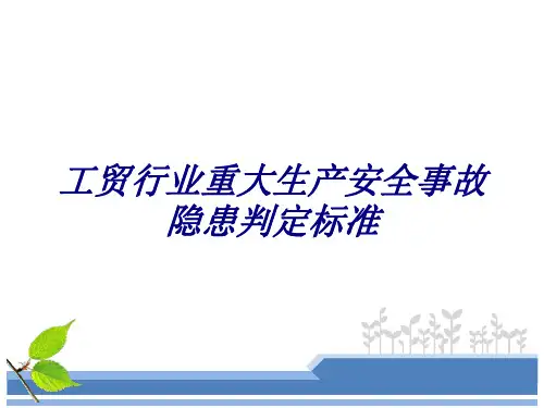 工贸行业重大生产安全事故隐患判定标准PPT培训课件