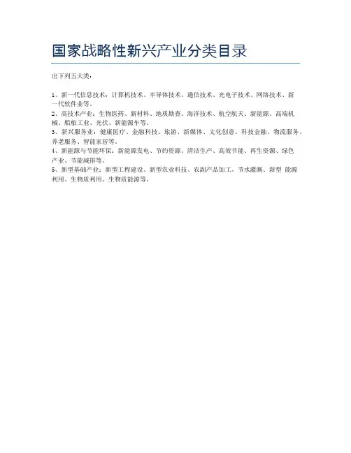 国家战略性新兴产业分类目录