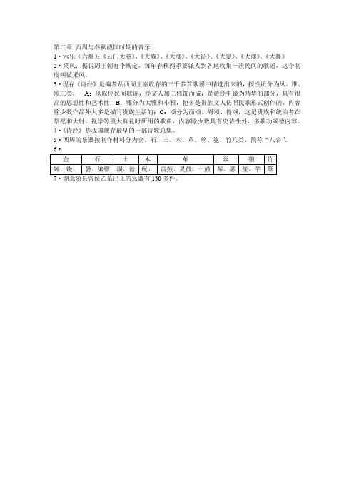 第二章 西周与春秋战国时期的音乐