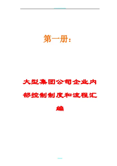 大型集团公司企业内部控制制度和流程汇编