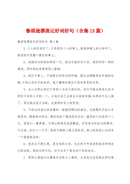 鲁滨逊漂流记好词好句(合集13篇)
