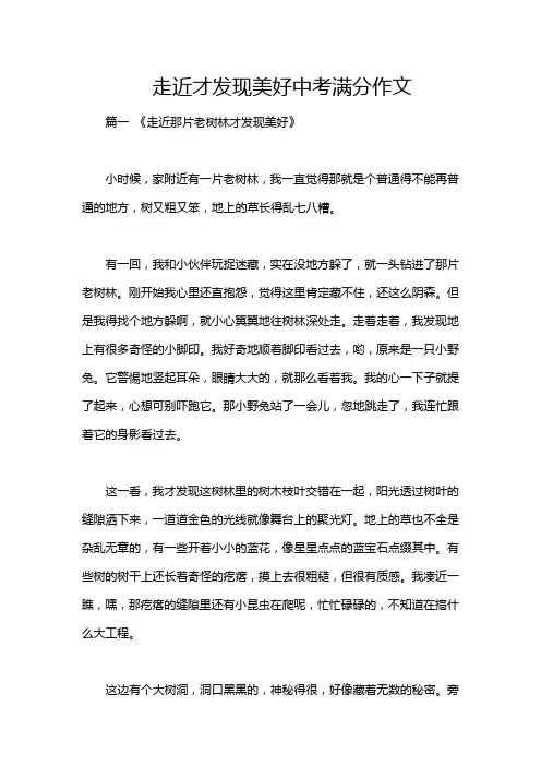 走近才发现美好中考满分作文