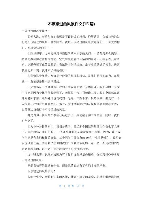 不该错过的风景作文(15篇)
