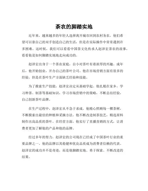 关于脚踏实地的事例