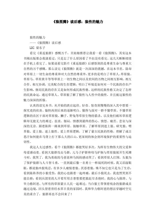 《狼图腾》读后感：狼性的魅力