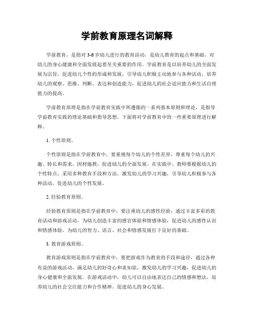 学前教育原理名词解释