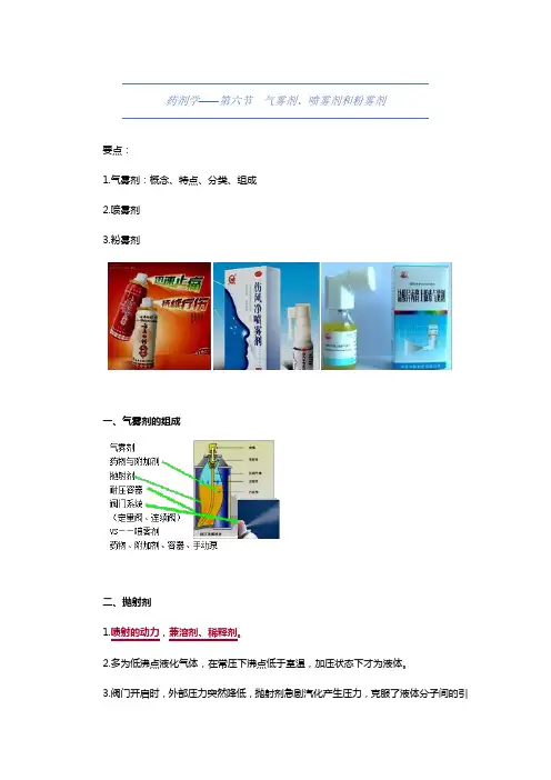 大学药学讲义-相关专业知识-药剂学-气雾剂、喷雾剂和粉雾剂