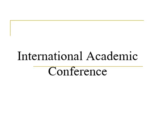 学术英语conferencegenrealknowledge省公开课一等奖全国示范课微课金奖PPT课