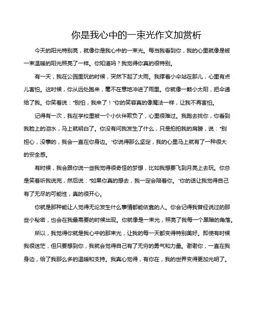 你是我心中的一束光作文加赏析