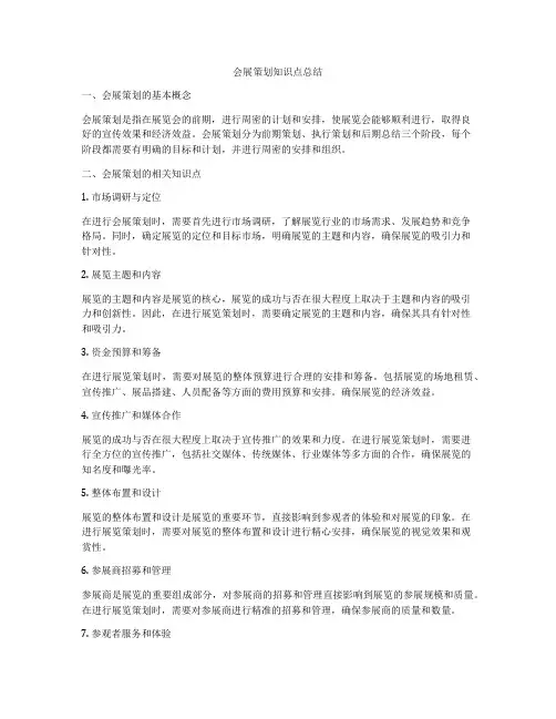 会展策划知识点总结