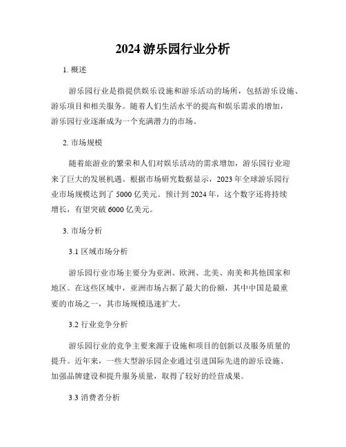 2024游乐园行业分析