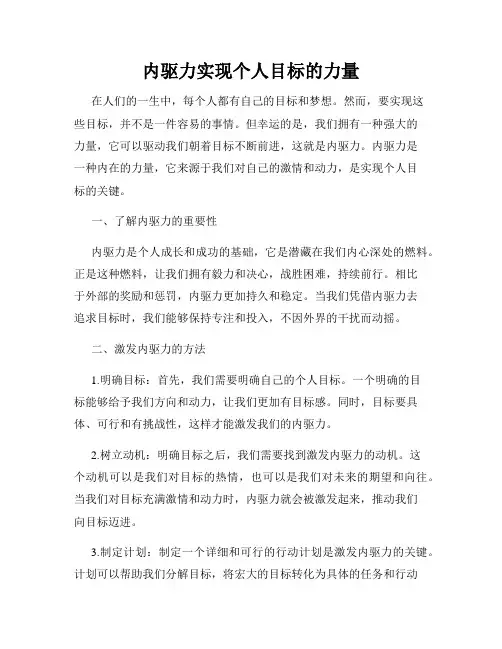 内驱力实现个人目标的力量