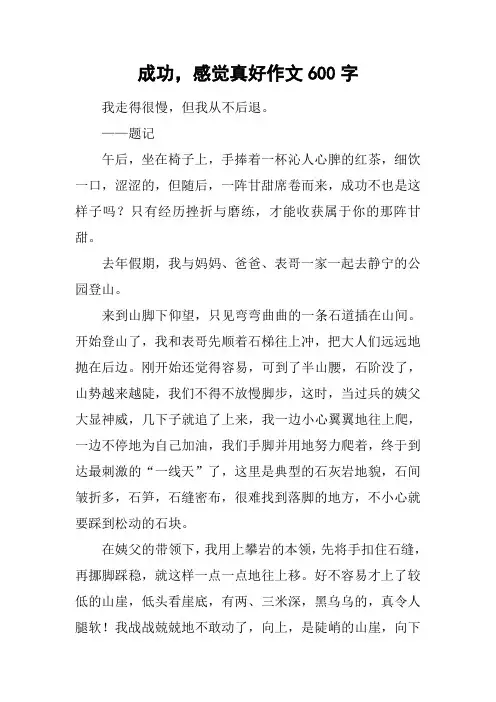 成功,感觉真好作文600字