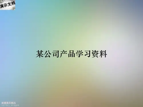 某公司产品学习资料