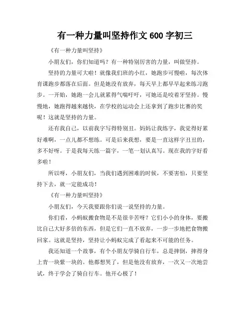 有一种力量叫坚持作文600字初三