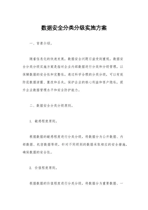 数据安全分类分级实施方案