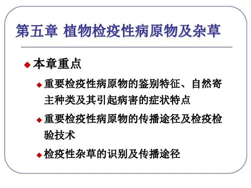第六章 植物检疫性病害及杂草
