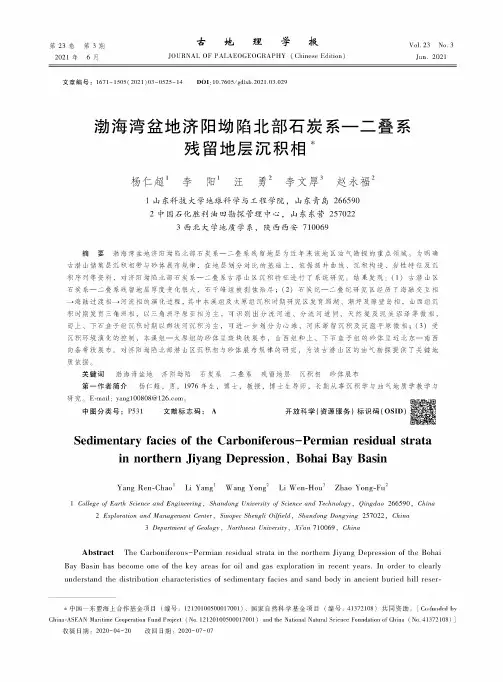 渤海湾盆地济阳坳陷北部石炭系—二叠系残留地层沉积相