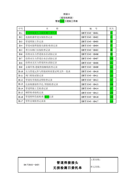 3543附录D_管道用表