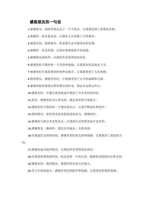 感恩朋友的一句话
