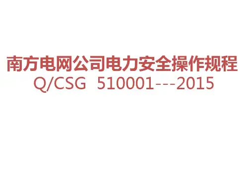 南方电网公司电力安全操作规程培训课件(XXXX版)