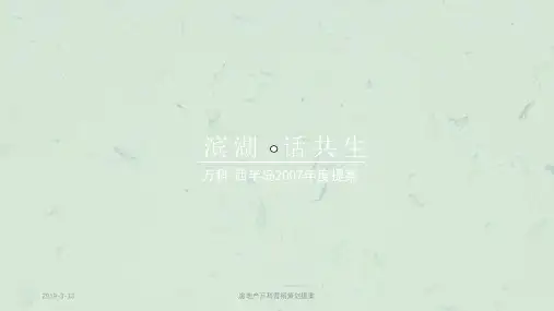 房地产万科营销策划提案课件