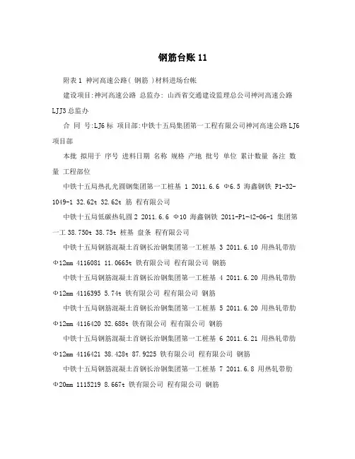 钢筋台账11