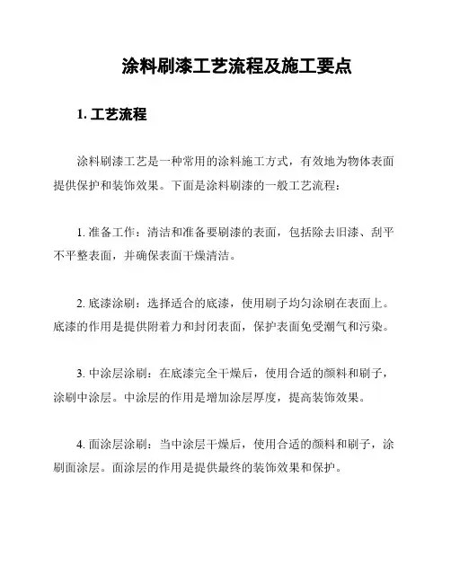 涂料刷漆工艺流程及施工要点