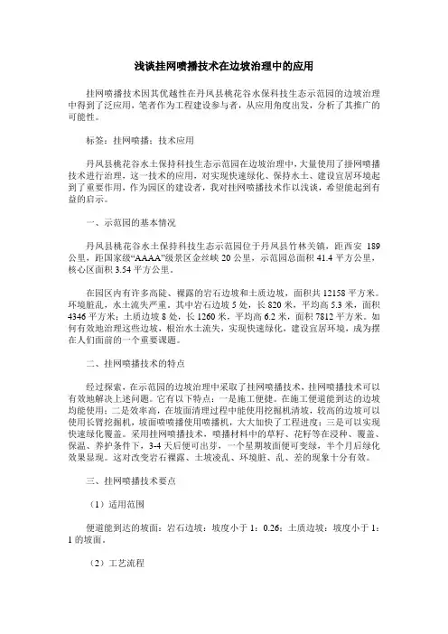浅谈挂网喷播技术在边坡治理中的应用