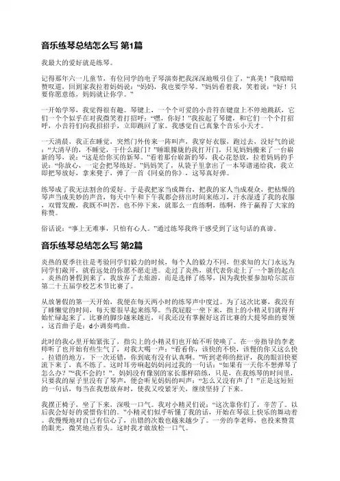 音乐练琴总结怎么写(14篇)
