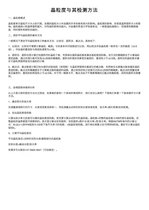 晶粒度与其检测方法