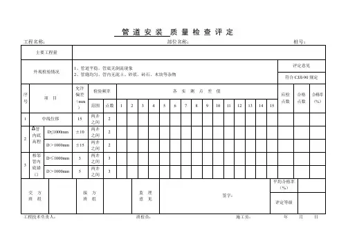 垫层质量检查评定表