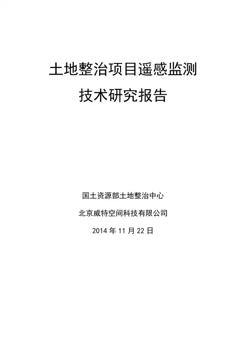 1210土地整治遥感监测与评价技术规程研究报告