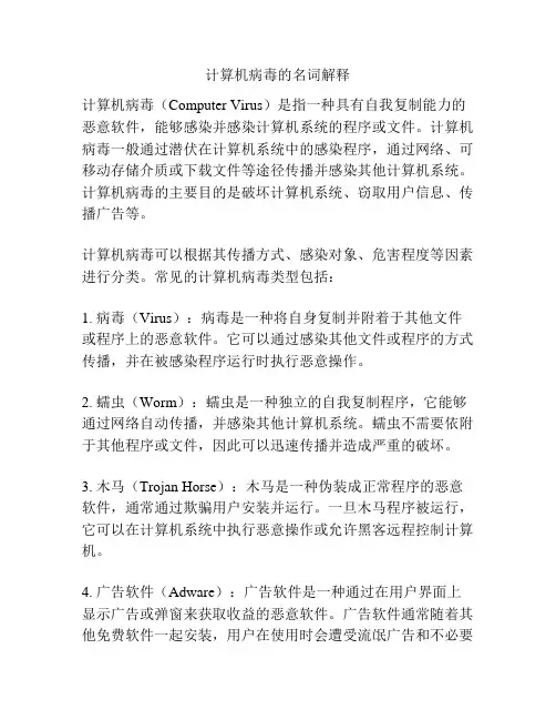 计算机病毒的名词解释