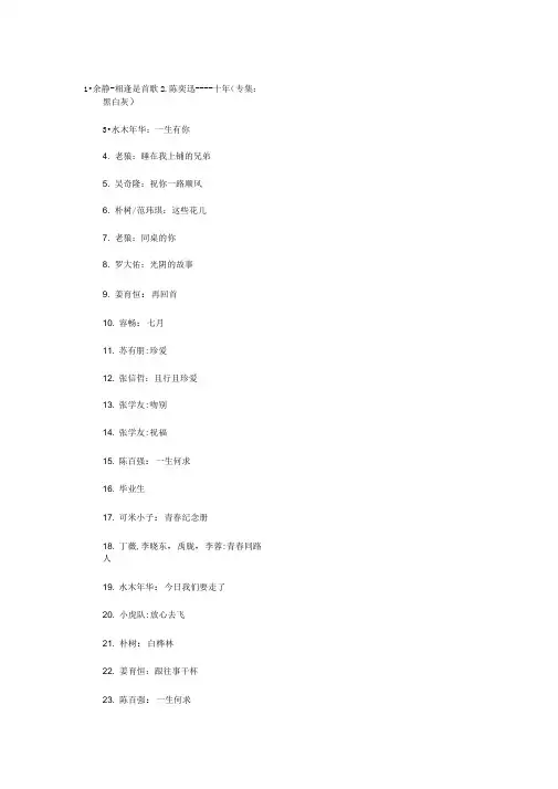 适合同学聚会的100首歌曲