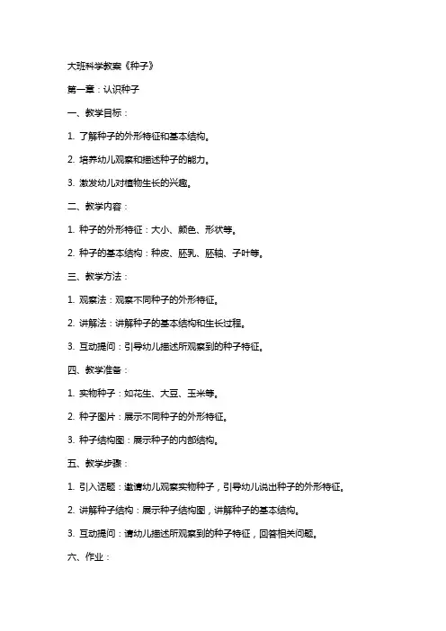 大班科学教案《种子》