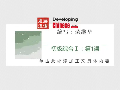 发展汉语初级综合1：第1课