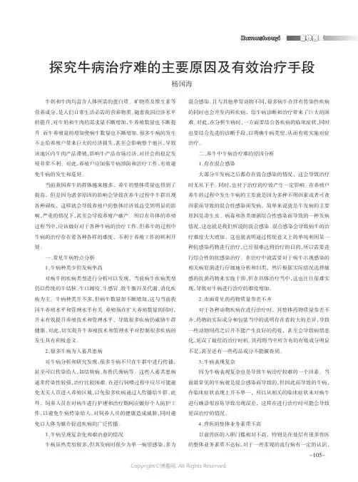 探究牛病治疗难的主要原因及有效治疗手段